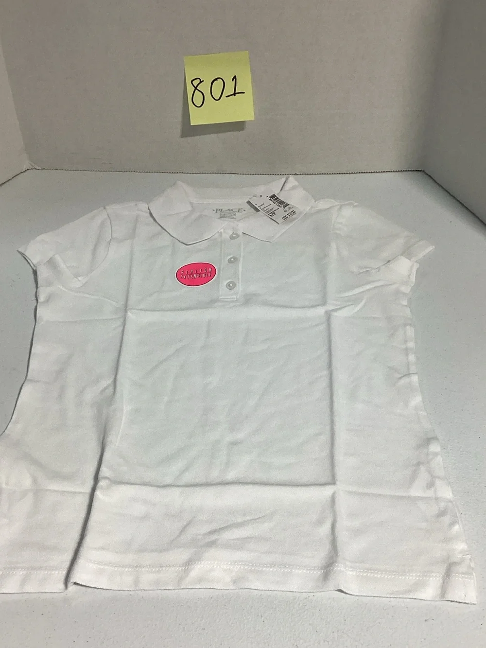 The Children's Place White Girls Polo Top with Button Placket